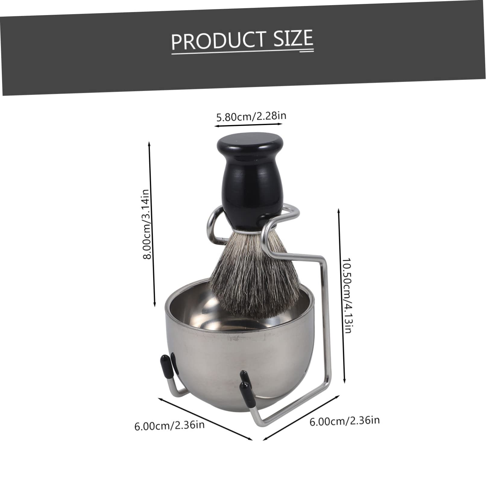 SOESFOUFU Manual Shaving Brush Bowl Kit Barber Shop Essential Gentle Beard Brush for Hairdressers Portable Shaving Cup