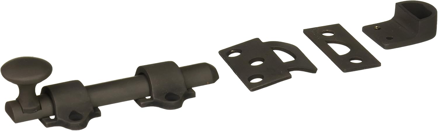 Ives By Schlage 4 3/8" x 1 5/8" Solid Brass Dutch Door Surface Bolt with 5/8" Throw, Oil Rubbed Bronze