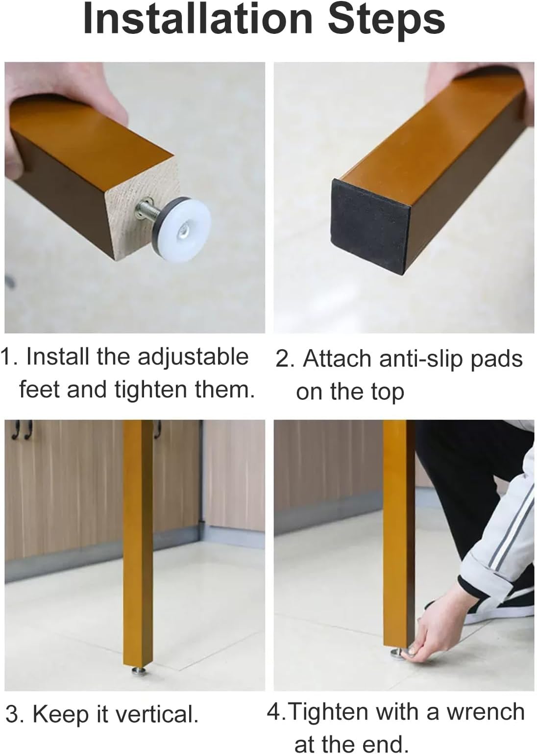 Living Room Floor to Ceiling Wall Post Partitions Screens, Wood Slat Room Divider Column with Adjustable Feet, Office Dividers Pillars 28 36 48 60 70 80 Inches High(White 2 Pack,80cm/31.5in/2.62ft)