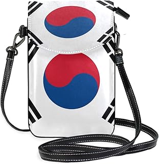 Borsa a tracolla con bandiera della Corea del Sud con scomparti per carte di credito per le donne