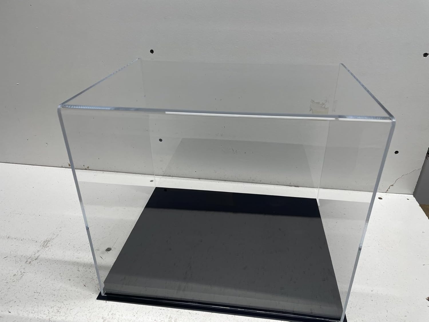 Full-Size Football Helmet Display Case - Crystal-Clear Acrylic, Black Base - No Assembly Required - Made in The USA - UV Filtering Protective Showcase for Collectible Helmets