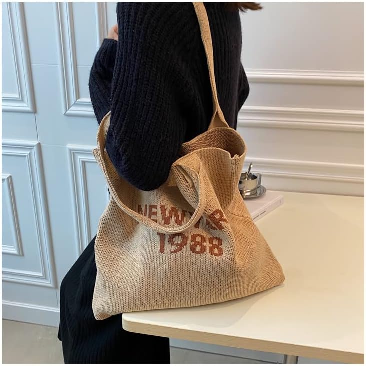 ENBEI Women's tote bags aesthetic Shoulder Handbags Hand crocheted Bags large Shoulder Shopping Bag large satchel cute Bag - Image 2