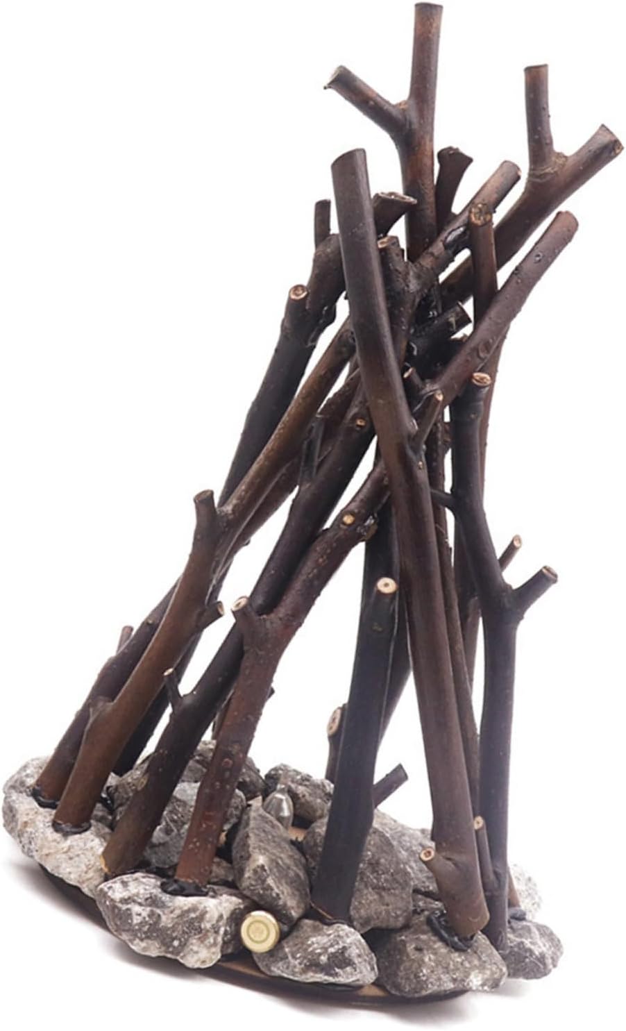 Transportable Faux Flame Light with Natural Branch Plan Constructed in Mood Sound Touch Control for Home Backpacking Deck Battery Run Artificial Firepit Lamp Highlighting