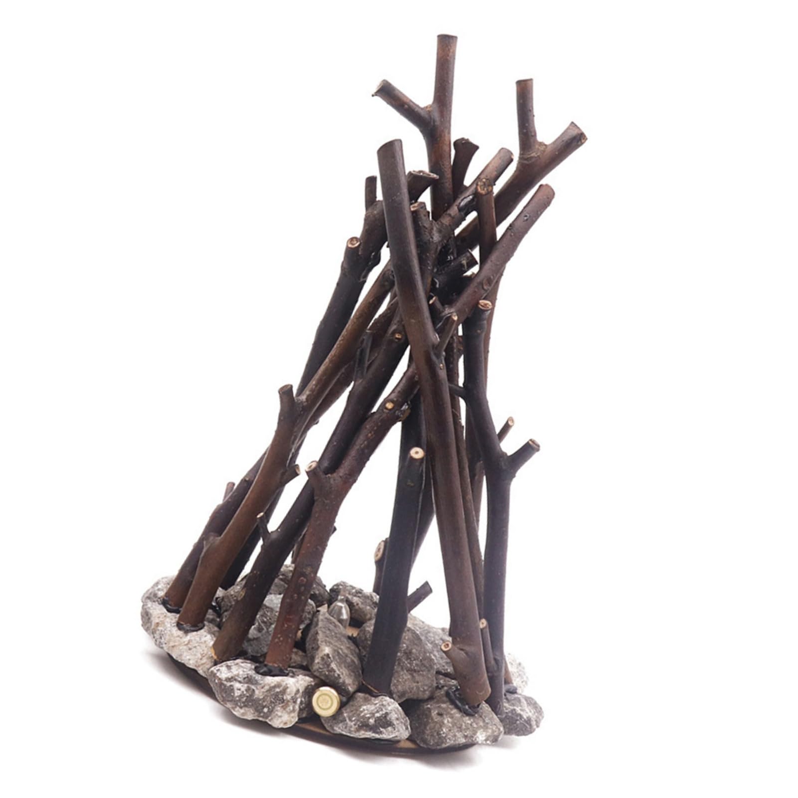 Jazuaiao Battery Run Artificial Firepit Lamp Highlighting Stone Base Realistic Creak 3 Modifiable Light Settings Battery Run Artificial Firepit Lamp