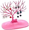 YFLY Antique Birds Tree Stand Jewelry Display Necklace Earring Bracelet Holder Organizer Rack Tower Pink