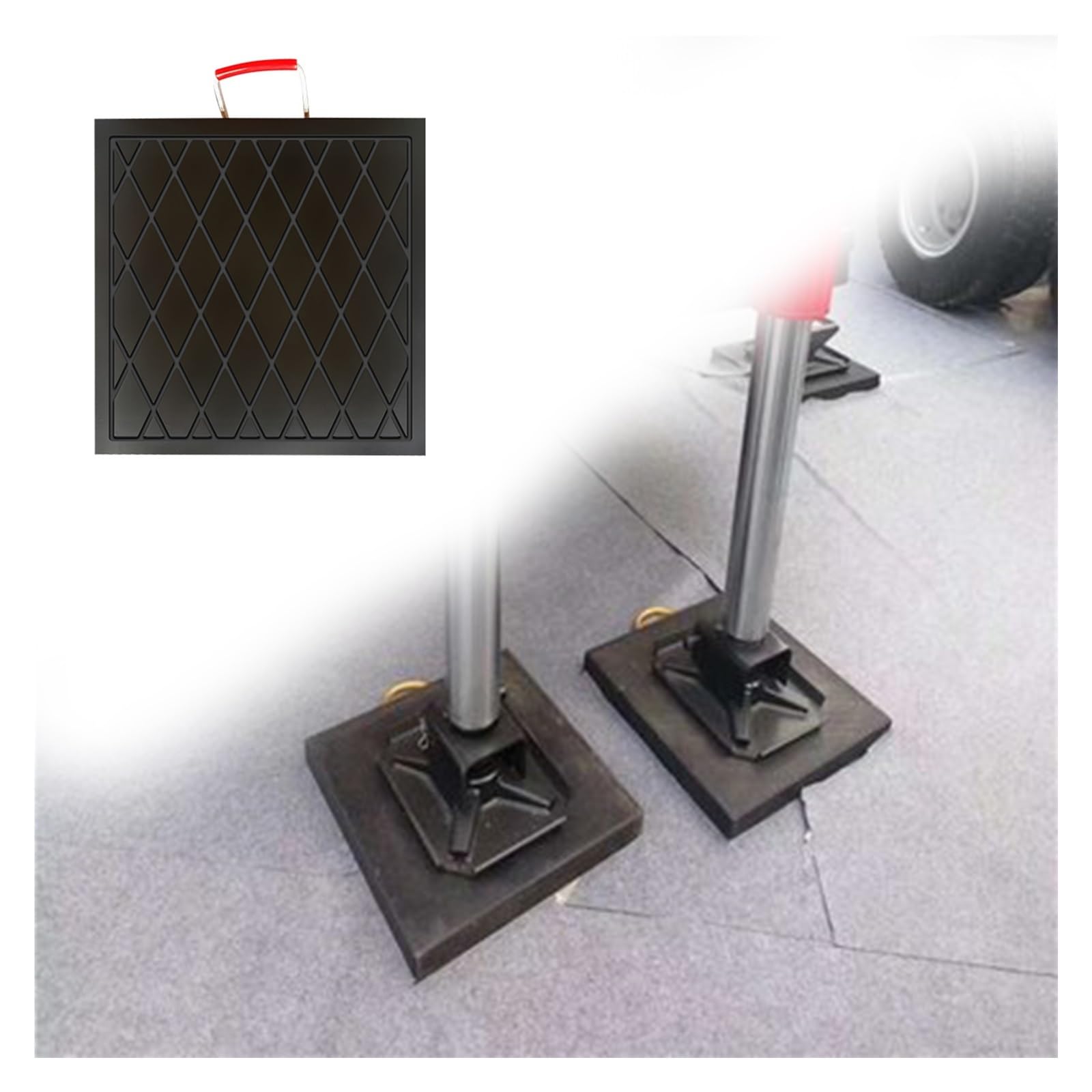 Wasserhahn Stampfpads Mittlere Stabilisatorpads für Wohnmobil Anschlüsse Schwarz Stempelkissen Schwerlast Wohnmobil Wagenheber Pads Dicke Off-Road Einsatz Gummipad Gewicht Kapazität 4-40 Tonnen (60 x