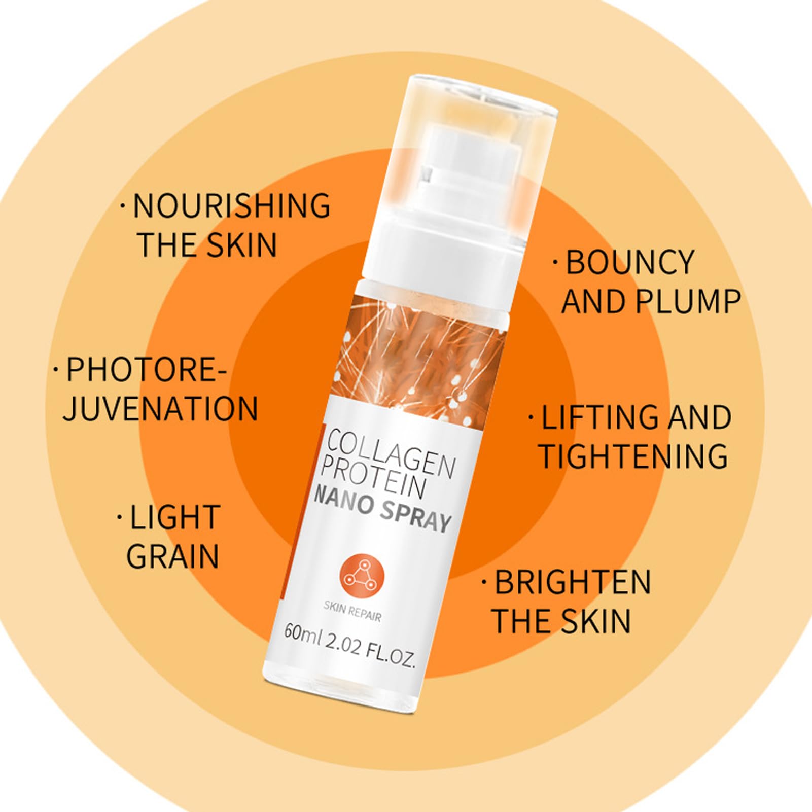 BTSEURY Collagen Face Mist, 60ml Collagen Moisturizing Face Spray, Improve Elasticity Hydrating Moisturizing Spray for Skin Care