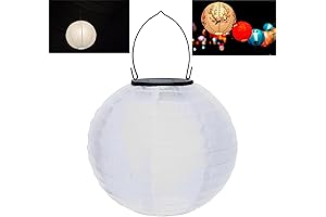 12-Inch Waterproof Solar-Powered Outdoor Chinese Lanterns