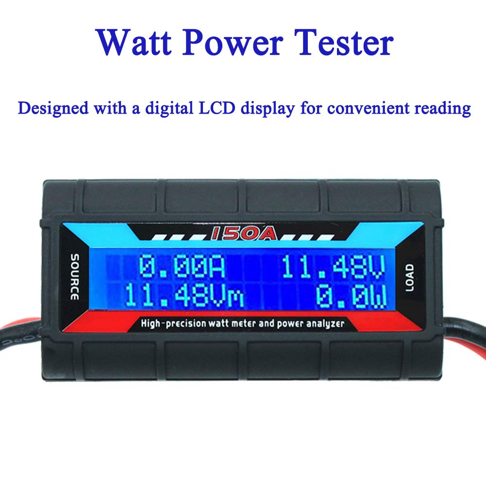 ARCELI Wattmètre RC 150A Haute Précision – Analyseur De Puissance 0-60V Avec Écran LCD Rétroéclairé