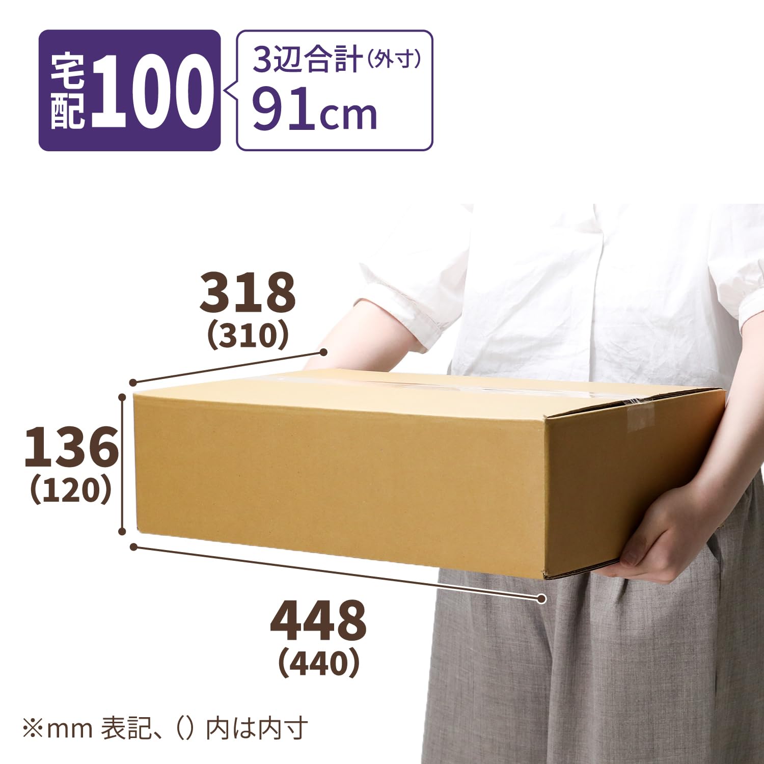 Amazon.co.jp: アースダンボール 段ボール 100サイズ A3 薄型 440×310