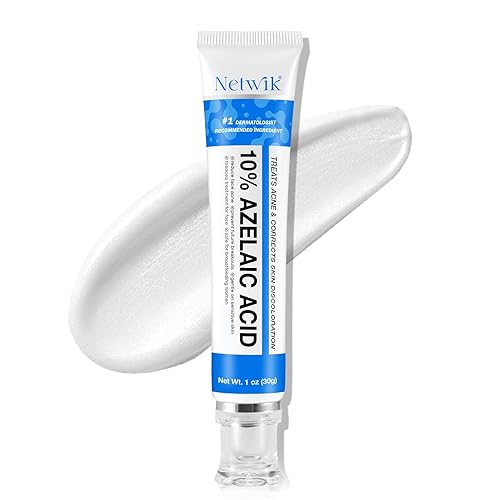 Crema de ácido azelaico al 10% para la cara, crema para el acné para reducir la rosácea, alivio de brotes de espinillas, pigmentación y