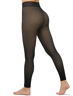 Fleece Lined Tights Footless Women Sheer Warm Pantyhose Leggings Toeless Fake Translucent Thermal Thick Winter No Feet Tights - Amazon product rated Grade B