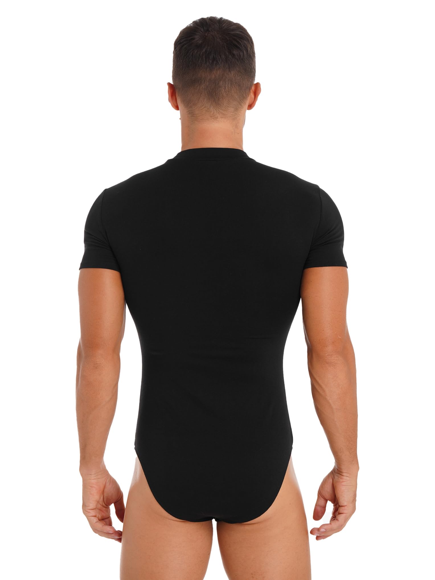 Homme Body de Sport Manche Courte T-Shirt Gymnastique Justaucorps