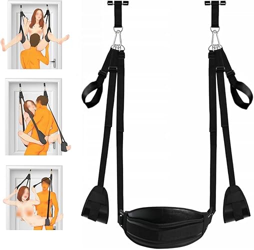 BDSM Door Sex Swing for Couple, Bondage Slave Door Hanging Sex Swings Restraints Sex Toys with Adjustable Straps, Fetish Kinky Sex Slings Sex Furniture Sex Games Adult Sex Toys, Holds up to 300lbs