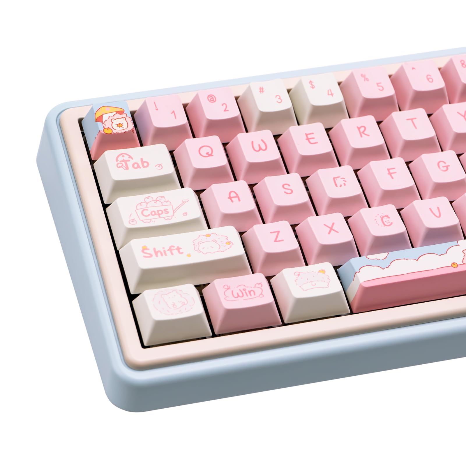 K♡ COOMICKEY PBT Keycaps 95 Keys Cute Custom Keycaps Dye
