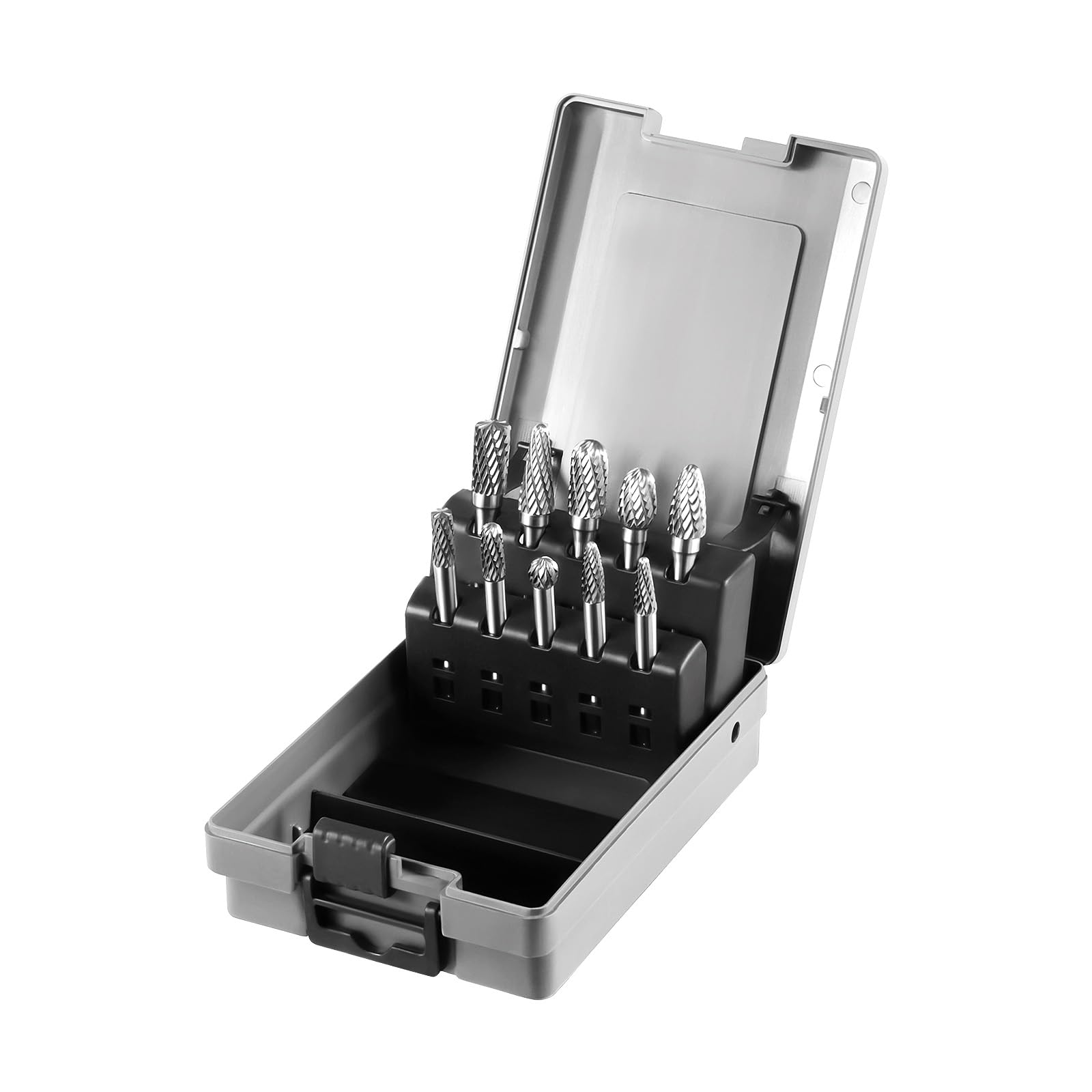 Gianprysd Tungsten Carbide Burr Set 10Pcs Rotary Grinding Heads For Die Grinder Metal Carving Woodworking