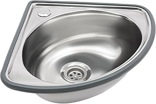 Wall Mount Kitchen Sink, Stainless Steel Triangle Wash Basin, Small Bath...