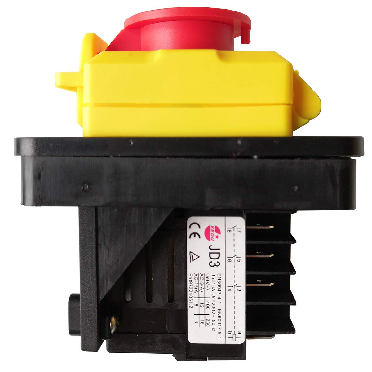 Interruptores pulsadores electromagnéticos industriales impermeables KEDU KJD11 JD3 8Pins 10Pin Relé interruptor (8Pin-230V con cubierta)
