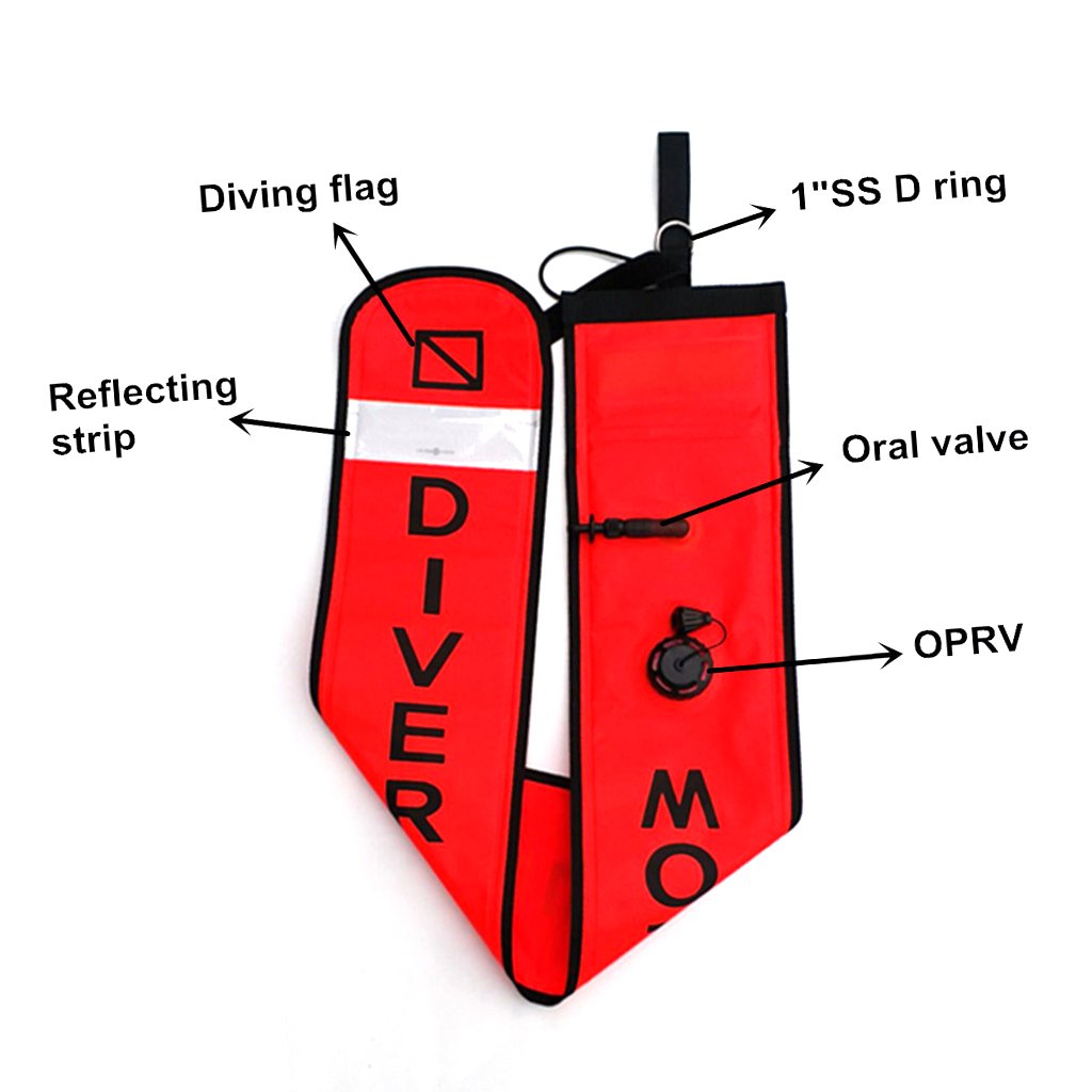 P Prettyia Carrete de Dedo para Buceo Guía + Boya de Marcador de Superficie, Accesorios para Deportes Acuáticos - Púrpura