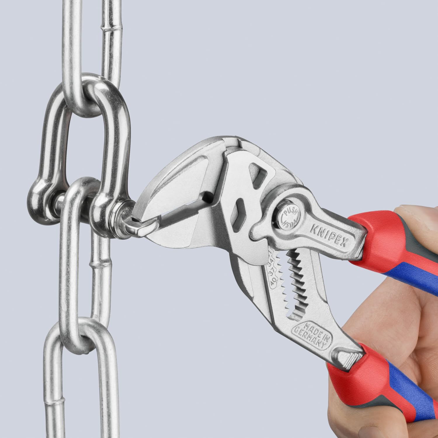 Knipex 86 05 180 Slip-joint pliers pliers - Pliers (Slip-joint pliers, 3.5 cm, Chromium-vanadium steel, Plastic, Blue/Red, 18 cm)