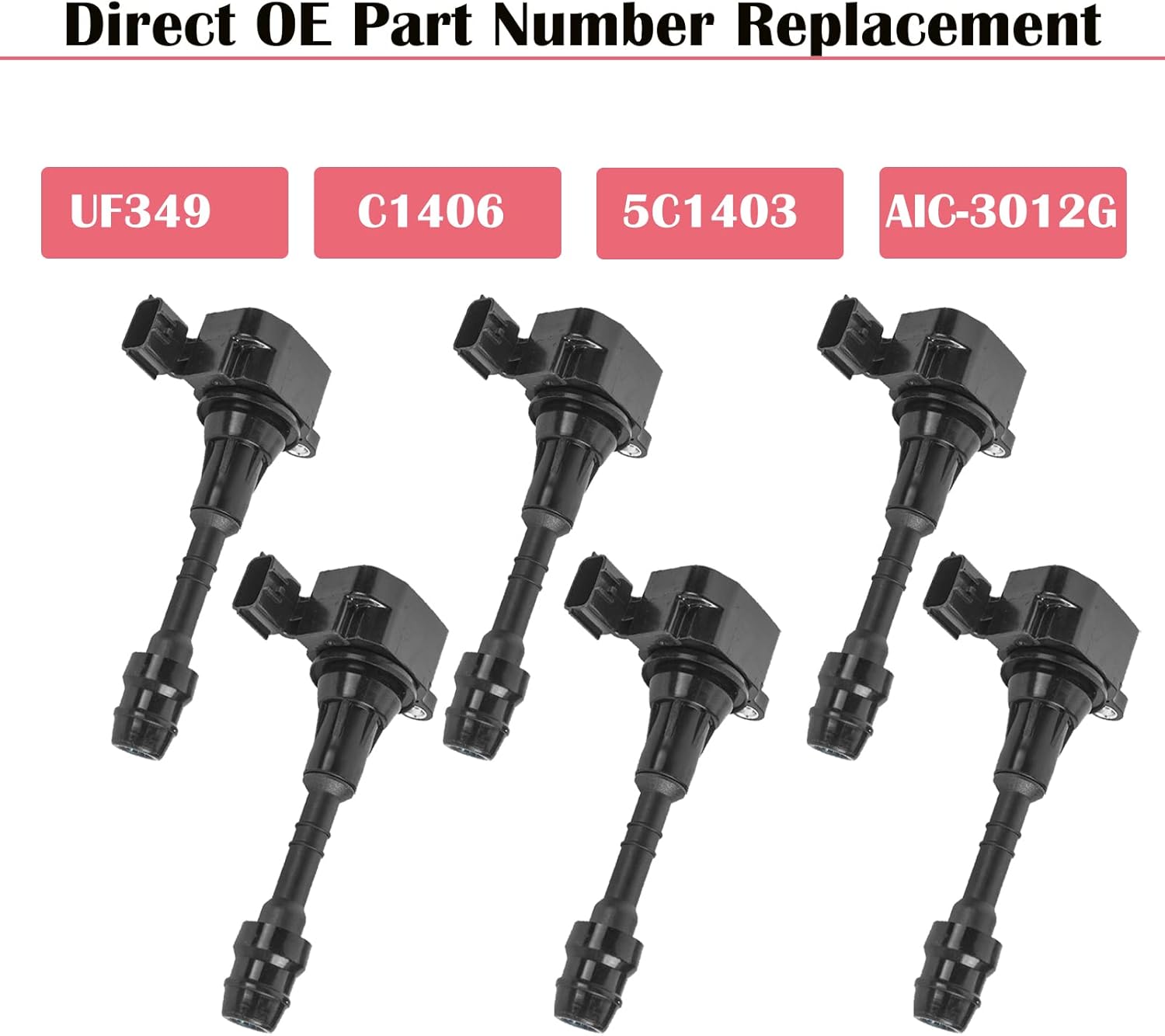 Ignition Coil Packs for 2002 2003 2004 2005 2006 2007 2008 2009 Nissan Maxima Murano Altima Xterra Quest Frontier Pathfinder Infiniti I35 QX4 Suzuki Equator 3.5L 4.0L V6 Coils UF349 C1406 - Set of 6