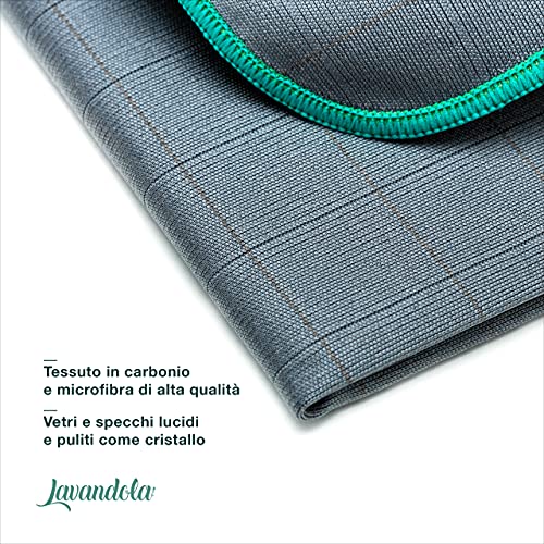 LAVANDOLA® 3x Panno in Microfibra per Vetri - per