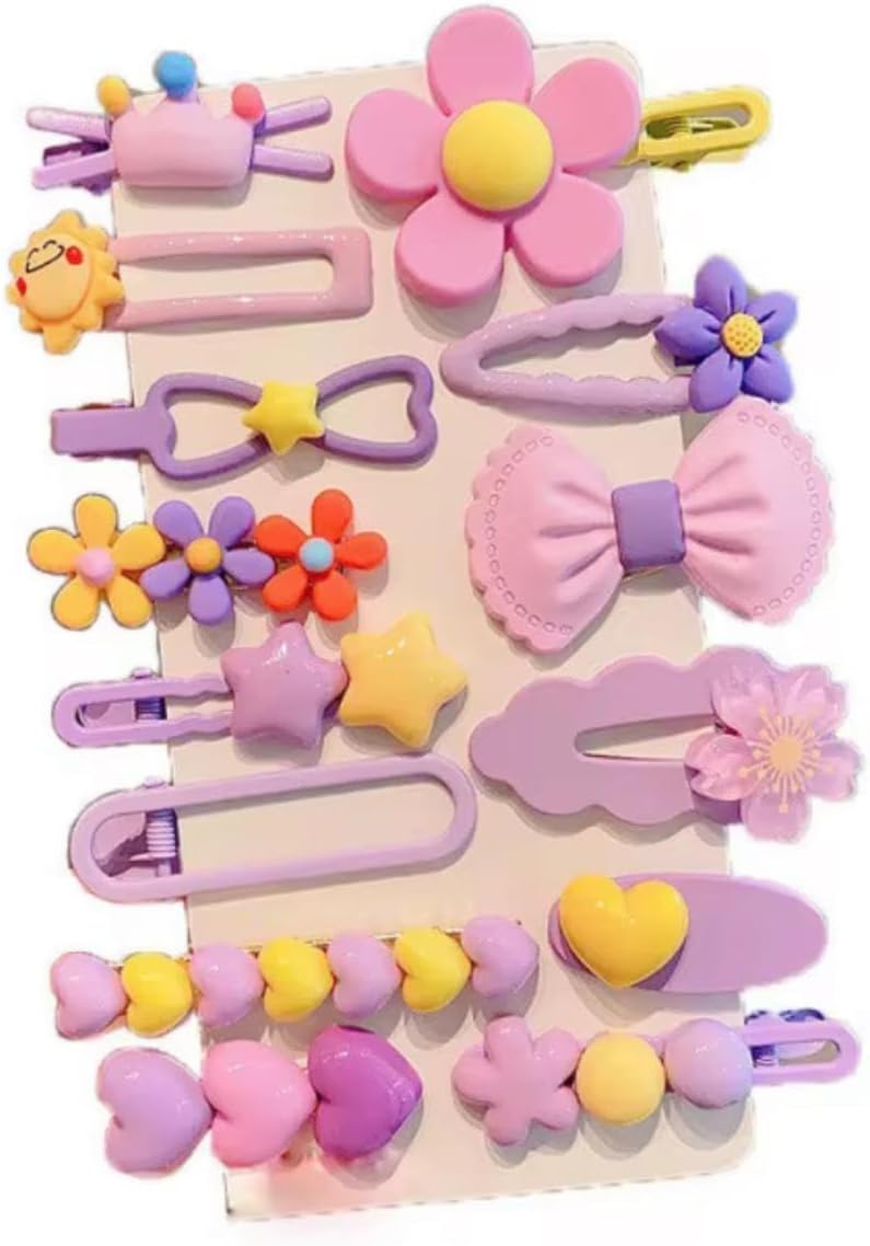 kit Presilhas 14 unidades grampo TIC TAC De Cabelo Infantil menina feminino kit de Acessórios divertidos e alegres, presente para meninas (KIR ROXO)