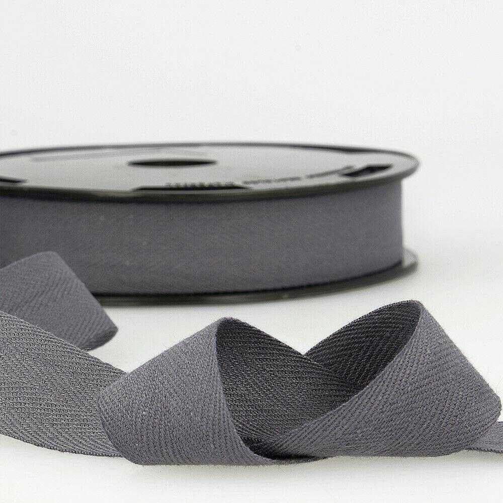 30mm Pure Cotton Herringbone Twill Tape Binding 37 Colours 1 2 4 8+ Metres 304D, 038 Dark Grey, 4 Metres