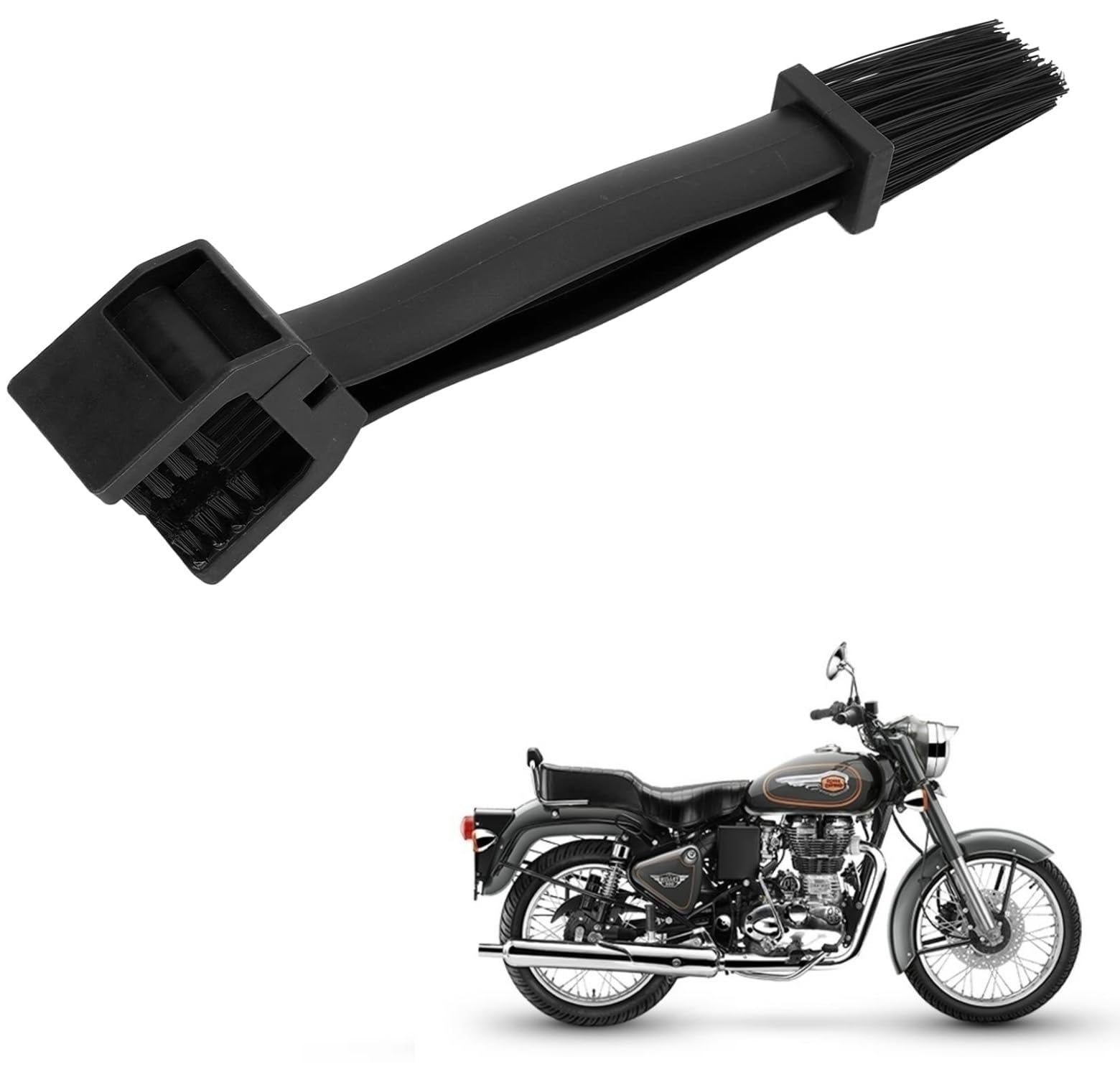 Kozdiko Bicycle and Motorcycle Chain Cleaning Brush, Gear Cleaning Brush Multifunctional 3 Sided Bristles Chain Cleaner Brush for Royal Enfield Bullet 500-image-28