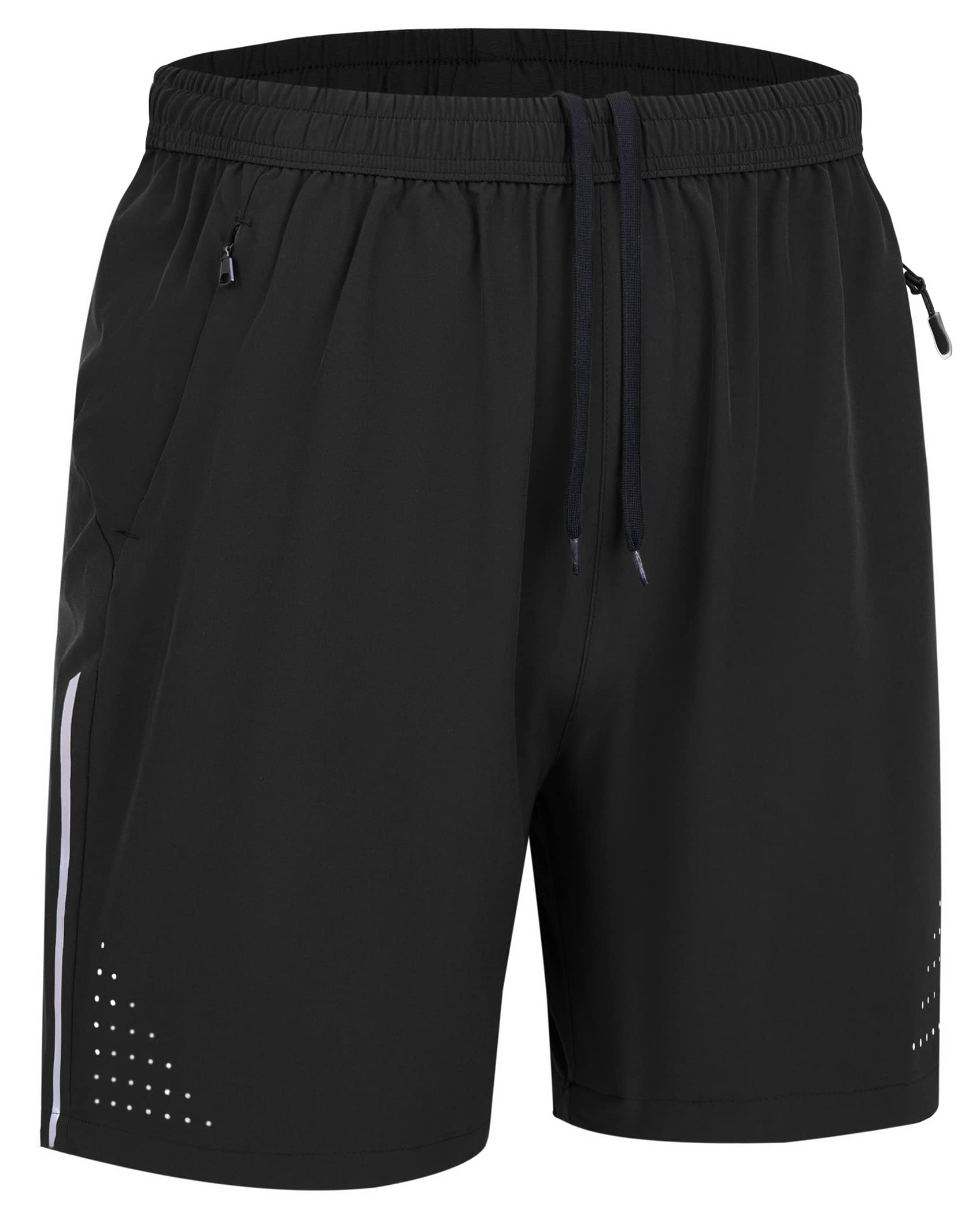 WENRONSTAMen's Athletic Workout Gym Shorts Quick Dry Lightweight Shorts 7" Running Sports Shorts, Black, 3X-Large