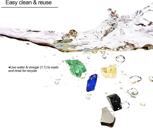 Miniatura 6 de Cristales de fuego triturados de 10 libras y 1.27 cm para fogatas naturales o de propano, chimeneas y paisajismo, 10 libras, color azul cobalto