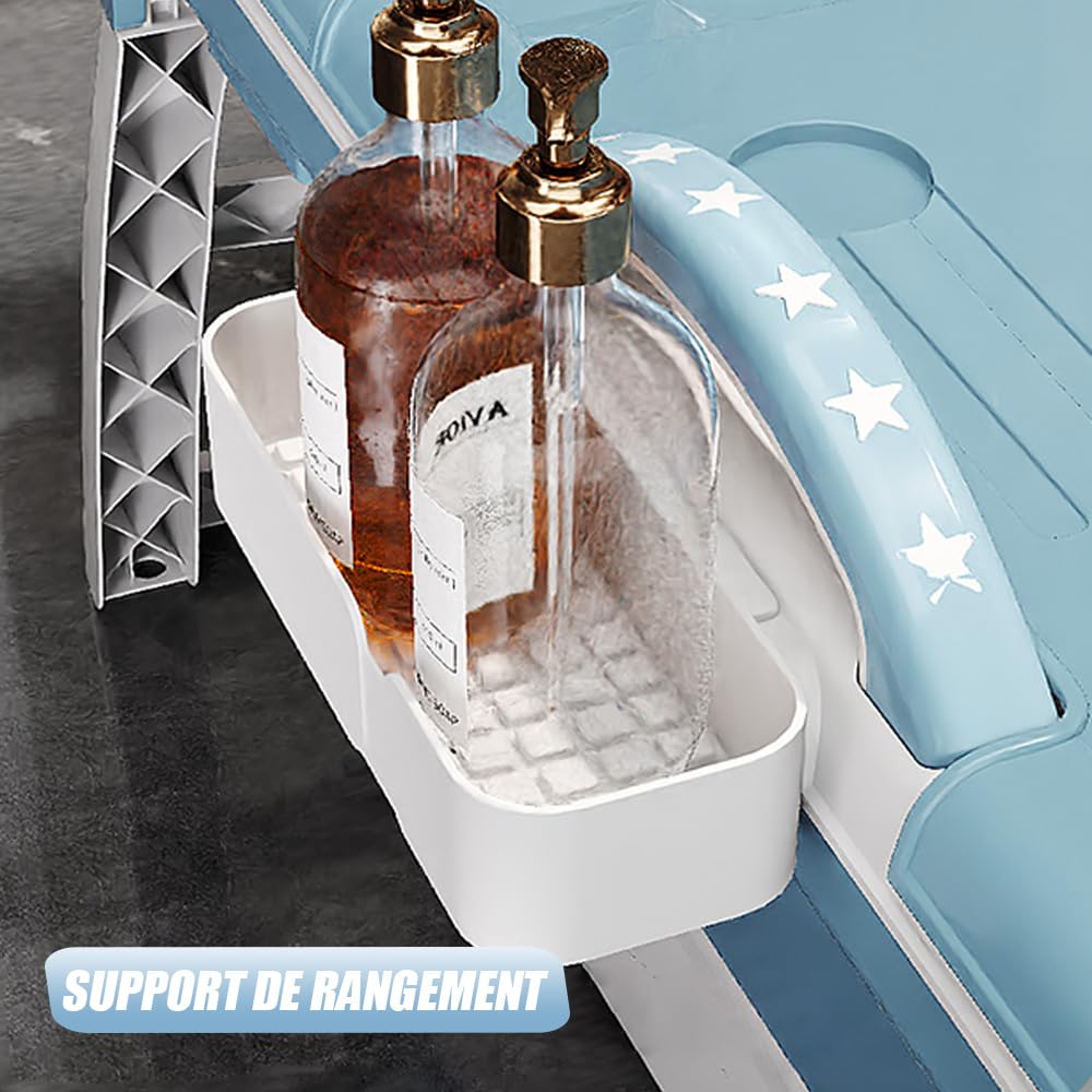 Baignoire de Massage Pliable pour Adultes, Double Fonction Bain et Vapeur, Baignoire pour Adulte Capacité 110 kg, pour Salle de Bain à Poser