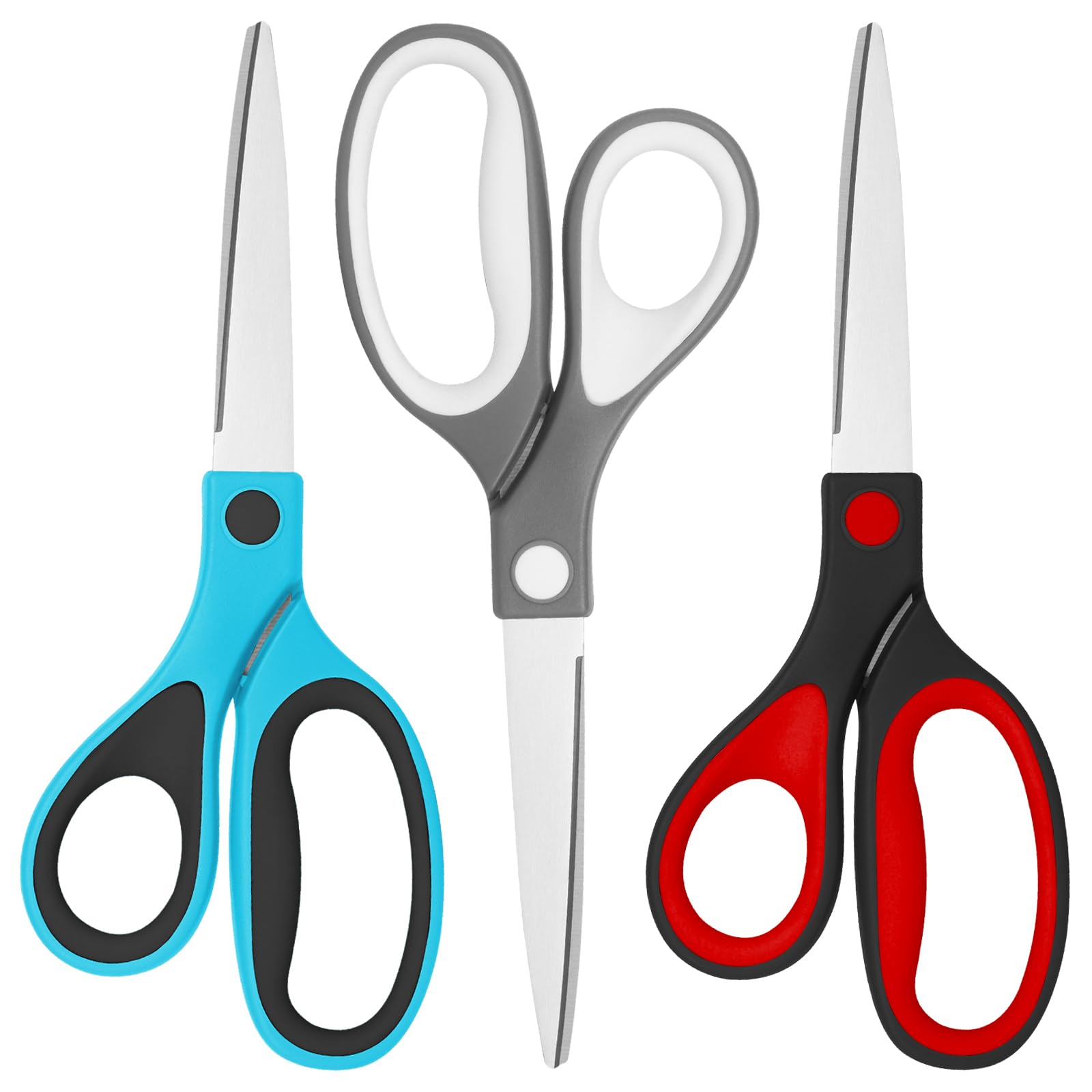 Left Handed Scissors, 8.5 Inch Multi-Purpose Premium General Purpose Shears, Sharp Stainless Steel Blades for Cutting in Schools, Offices, Household