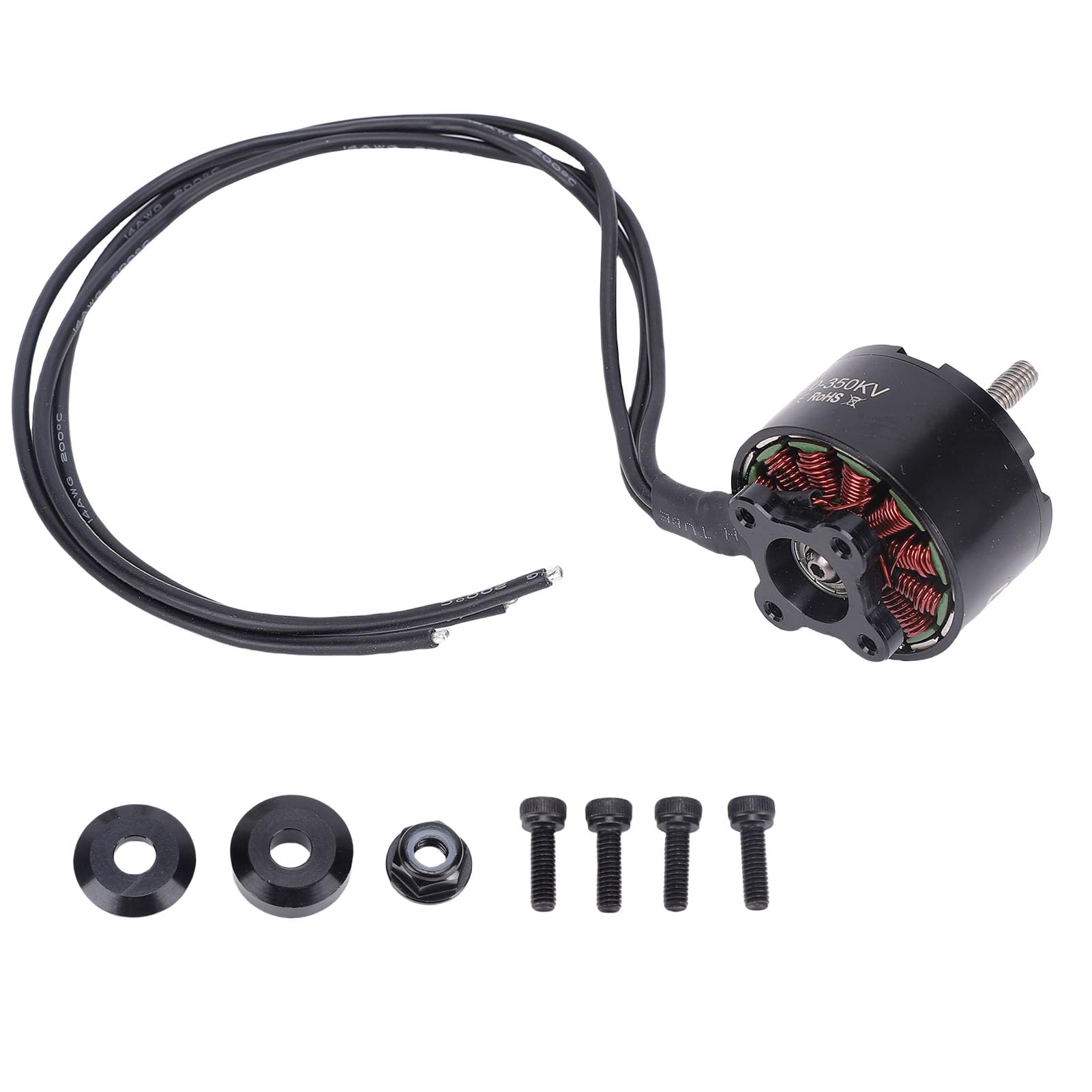 RiToEasysports Silnik Drona 350KV, Bezszczotkowy Silnik ze Stopu Aluminium do Quadkoptera RC, z Zamiennikiem FPV 15-calowym.