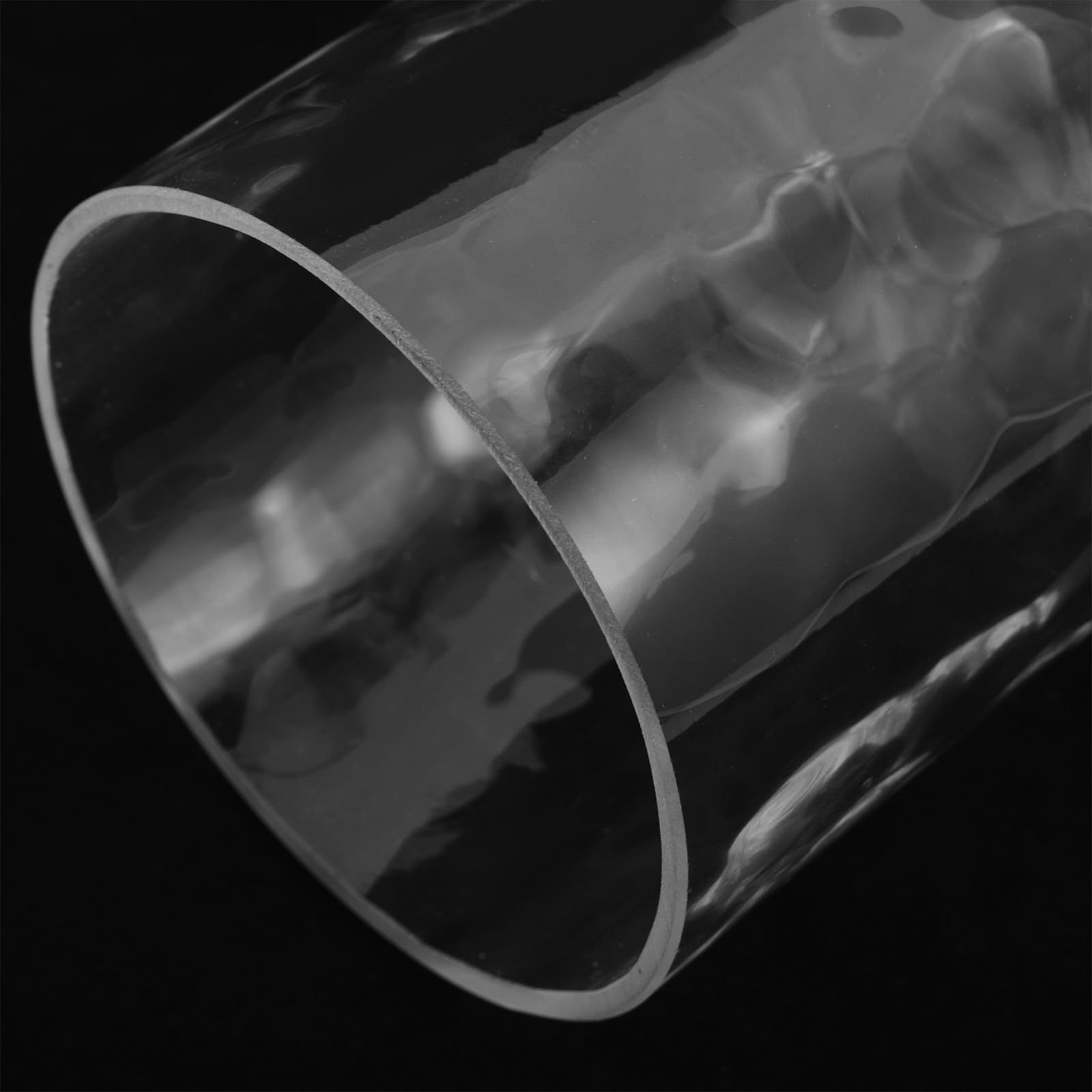 Pantalla de Lámpara de Vidrio Compatible Candelabros 3 Piezas Textura de Ondas de Agua, Diámetro 4.2cm, Diseño Vintage Cilíndrico y Resistente a Daños