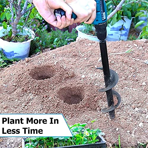 Holahome Garden Auger Spiral Drill Bit 1.6"X1.65",Rapid Planter For Planting Flower Bulbs & Bedding - Post Hole Digger For 3/8” Hex Drive Drill #TOP7