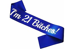 21st Birthday Sash - Royal Blue, I'm 21 Bitches!