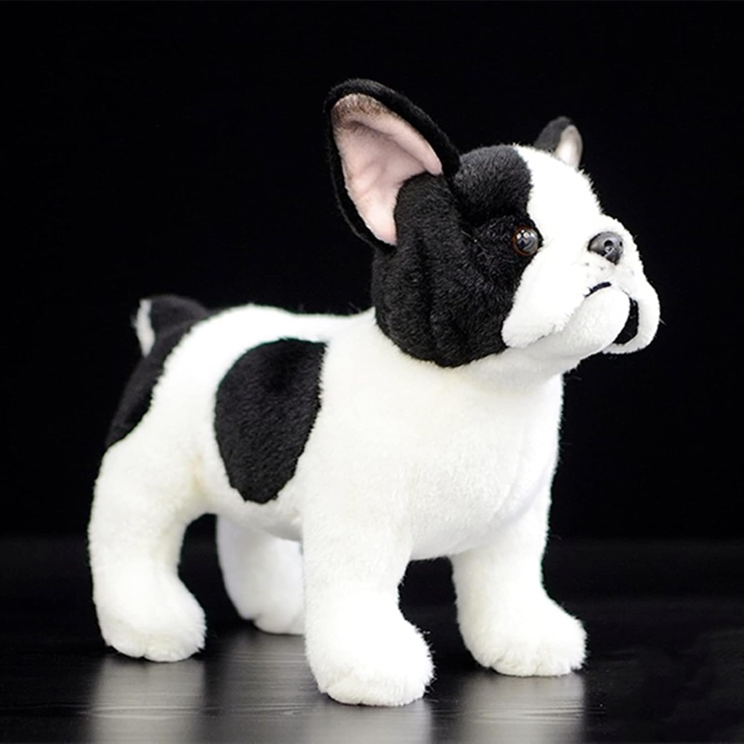 Simulation French Bulldog Plush Toy - Realistic 12" Standing French Bulldog Pet Dog Stuffed Animal Cute Dog Puppy Plushie Toy, Unique Plush Gift Collection for Kids