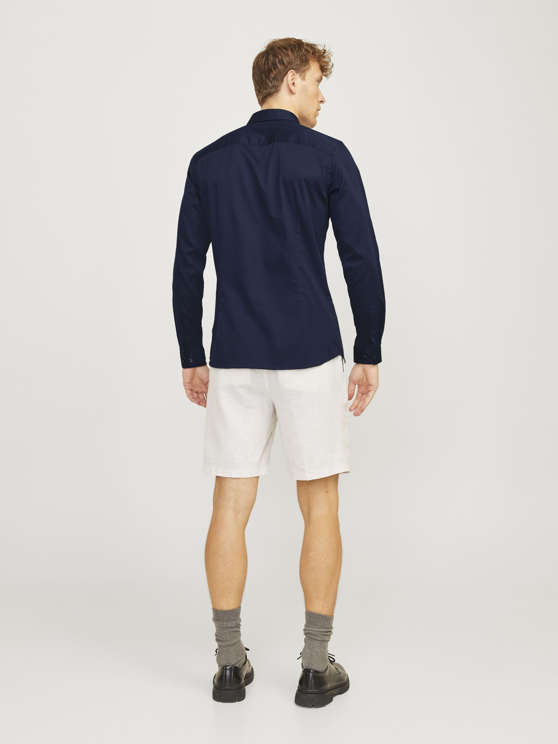 JACK & JONES Koszula męska Super Slim Fit, Niebieski (Navy Blazer), S