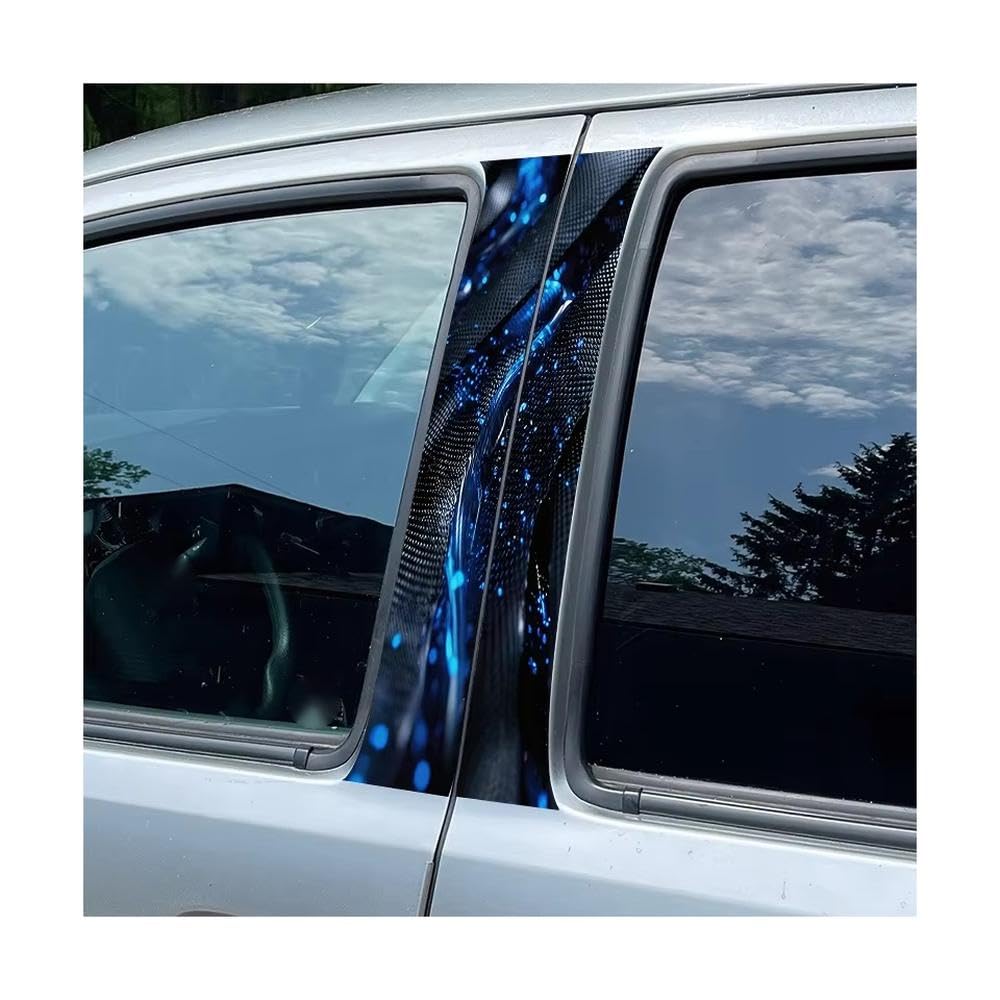 Bertdcx One Color Water Weave Texture Glossy Protective Polyethylene Film Car Pillar Decals Waterproof Stickers Auto Parts