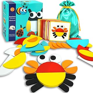 BEESTECH Montessori Toddler Wooden Puzzles, Education Learning Toys Shapes Puzzles for Toddlers Boys Girls 2, 3, 4, 5, 6 Years Old, Sorting and Stacking Toddler Games, IQ Puzzles Toddler Toy
