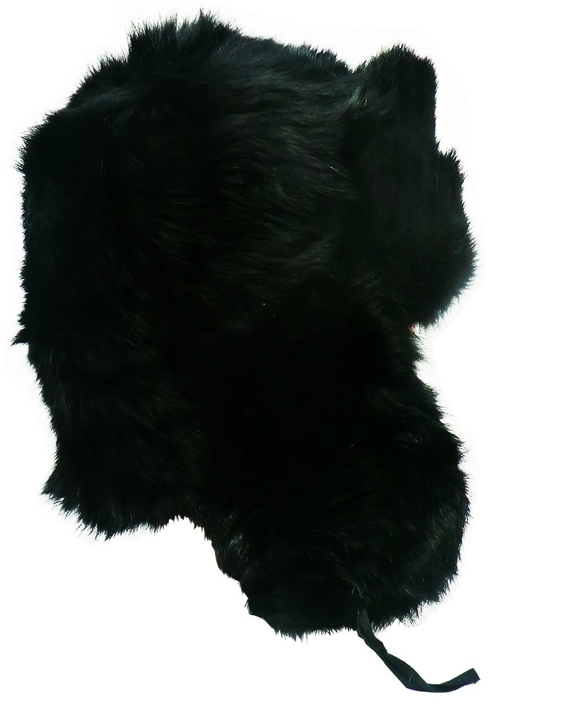 Unisex Chapeau Ushanka Original Russia Bonnet Fourrure De Lapin Couleur Noir. Taille L