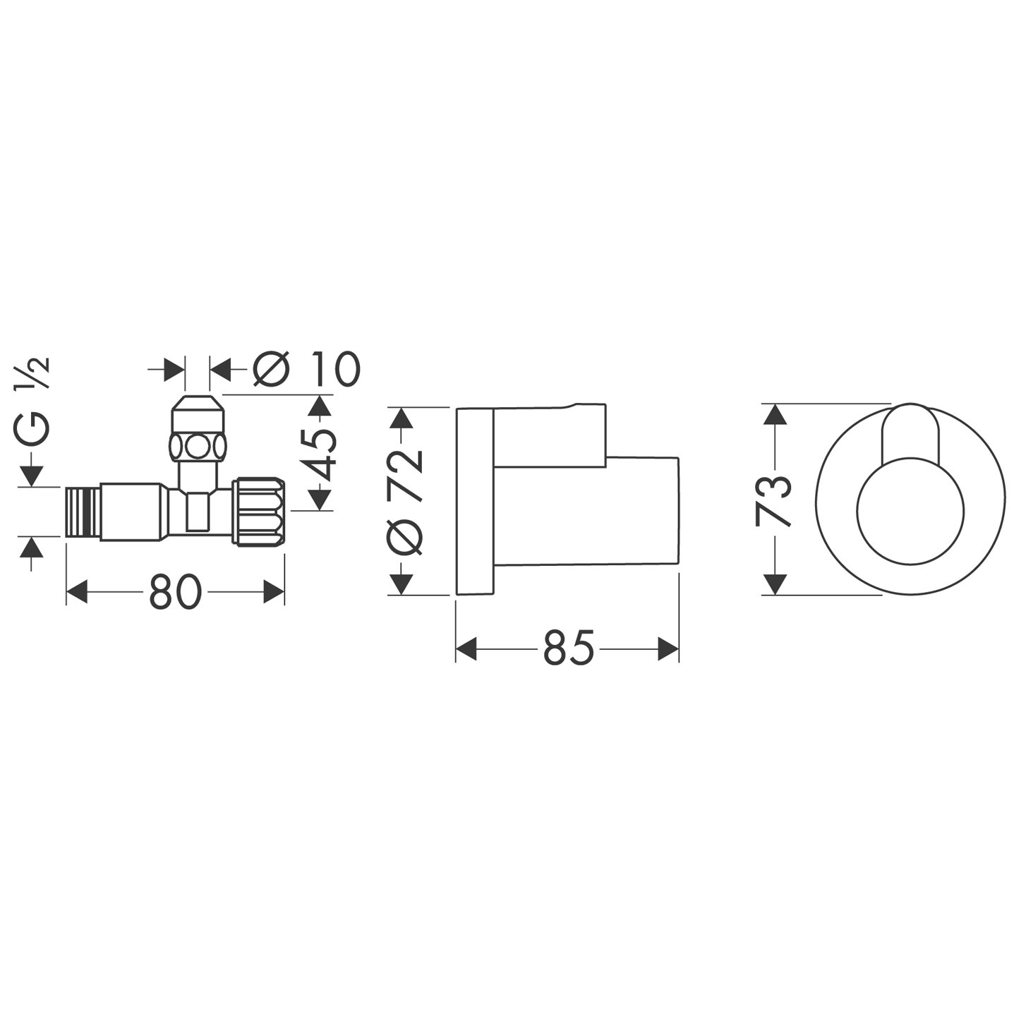 Hansgrohe 13954000 Llave de escuadra y embellecedor, cromo