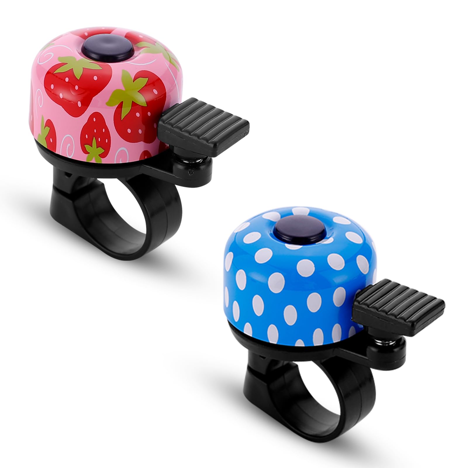 Paliston Bike Bell Bicycle Bell Crisp Sound for Adults Kids Boys Girls Strawberry & Blue White Point