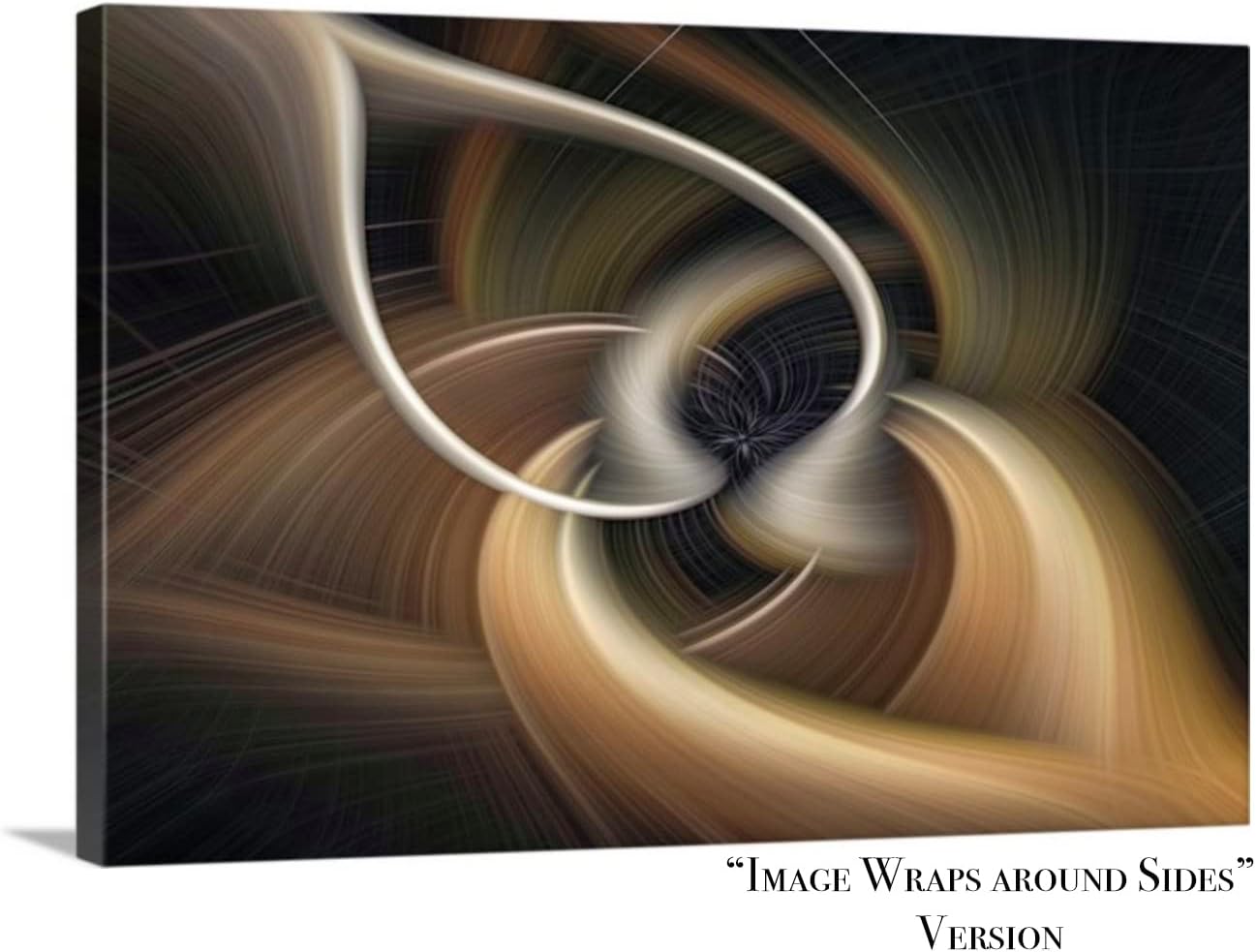 Modern Art Design on CANVAS Earthbound Digital Abstract Twirl from Bass Guitar Photograph Contemporary Home Black Tawny Brown Off White Print Ready to Hang