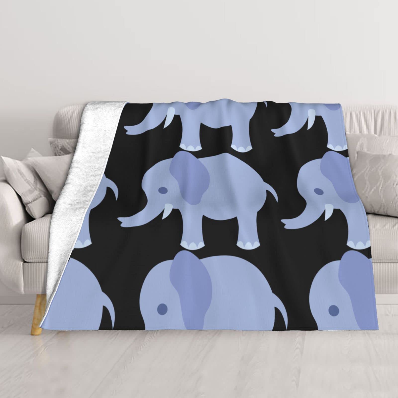 Couverture éléphant pelucheuse pour le camping, les voyages et le canapé