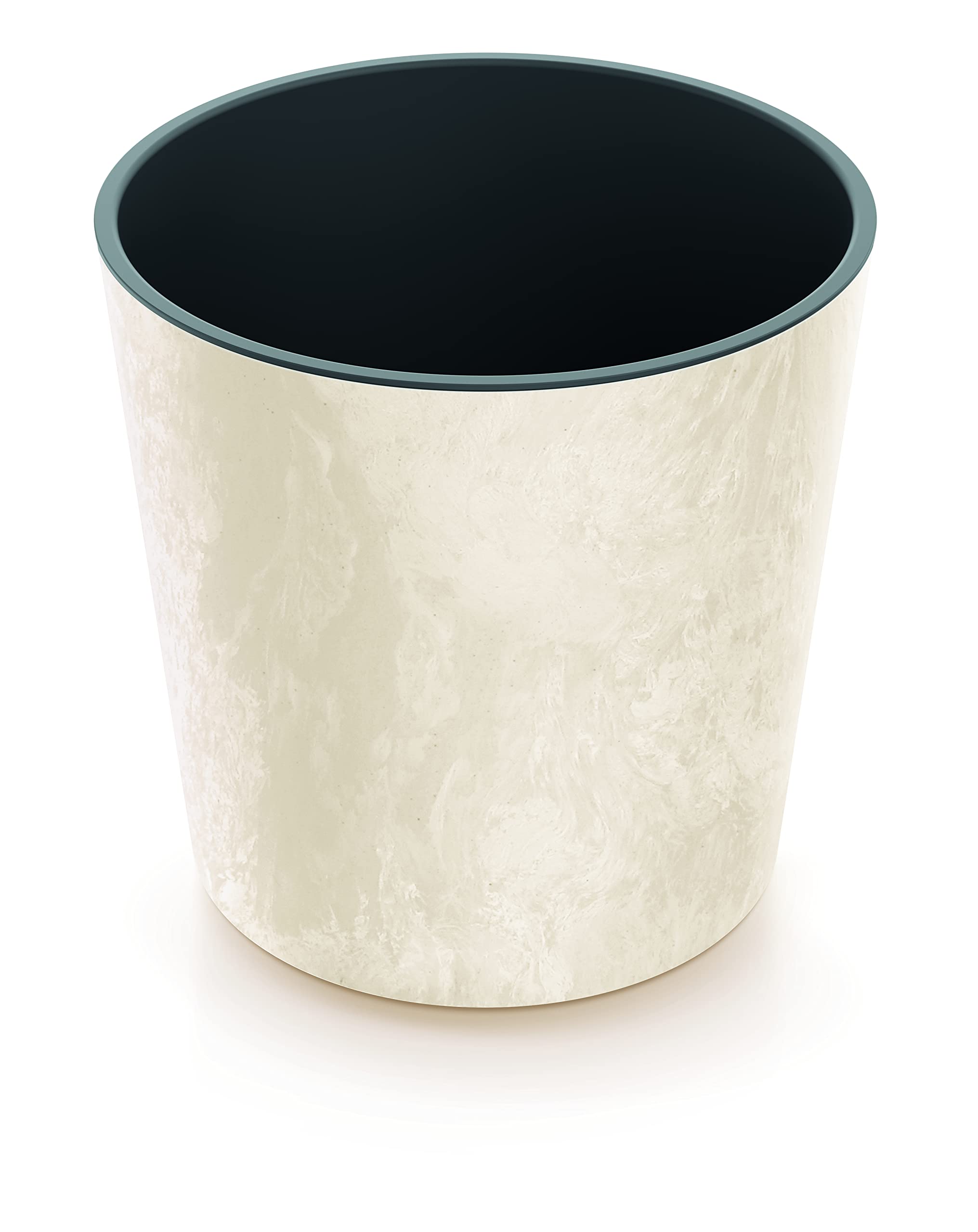 Urbnliving Cream Medium Round Modern Concrete Look Planter Flower Plant Pot Indoor Outdoor Garden Decor Contemporary D25cm Xh25cm (Cream)