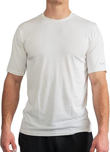 BUILTCOOL Camisa de cuello redondo para hombre, de secado rápido, absorción de humedad instantánea, protección solar UPF 50