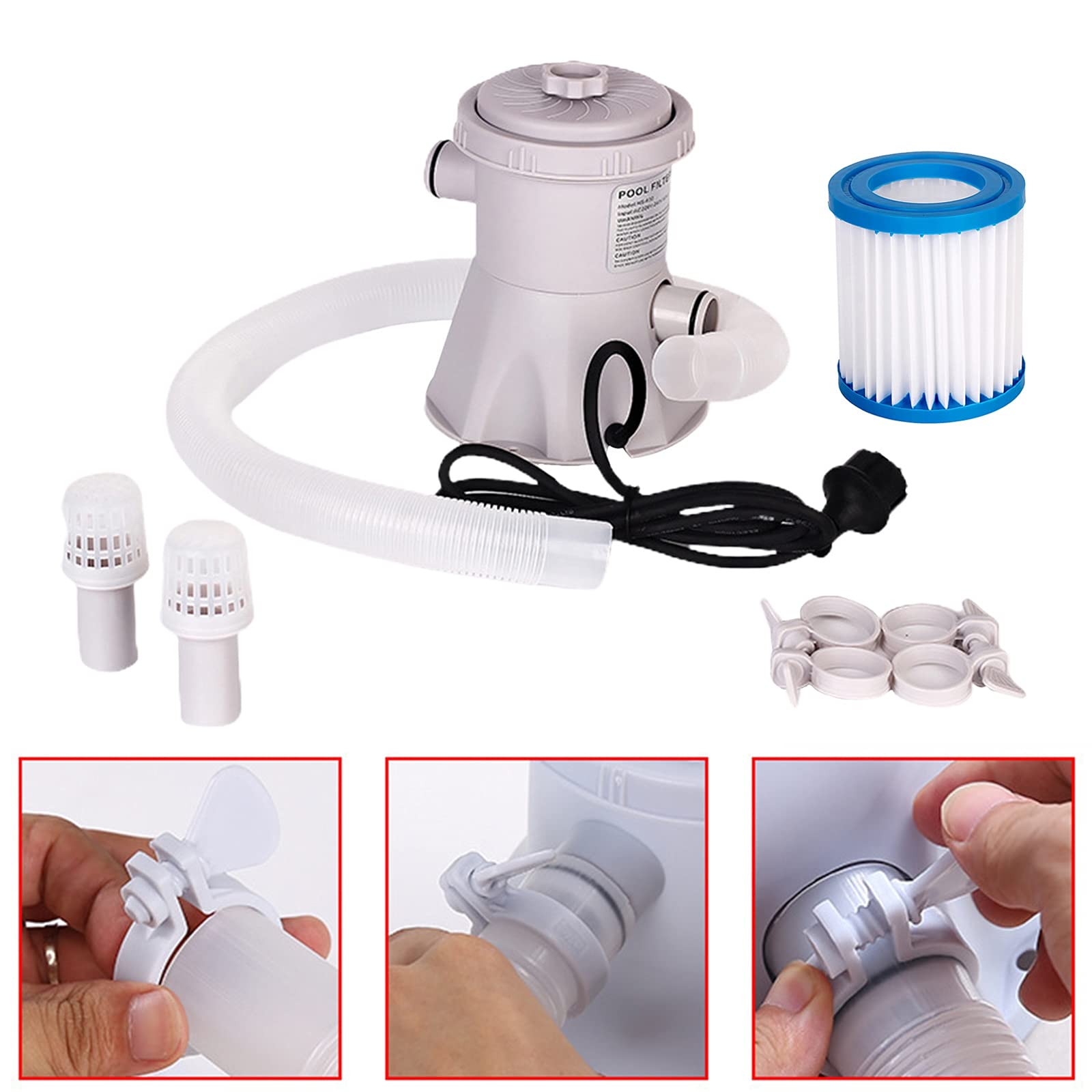 Pompa sommergibile per pozzetto 220 V sopra la piscina della piscina della piscina della piscina della piscina della piscina del pool detergente dell'acqua con la cartuccia 30 0GPH. Portata della pomp