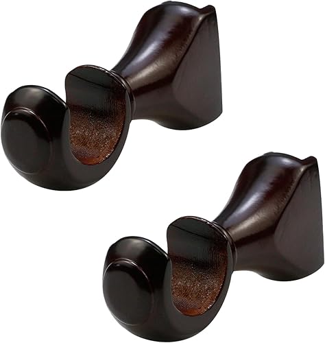 2 soportes de barra de cortina de madera de 1.378 in1.37 pulgadas de diámetro, soporte de barra de cortina antiguo resistente para poste de 1-25